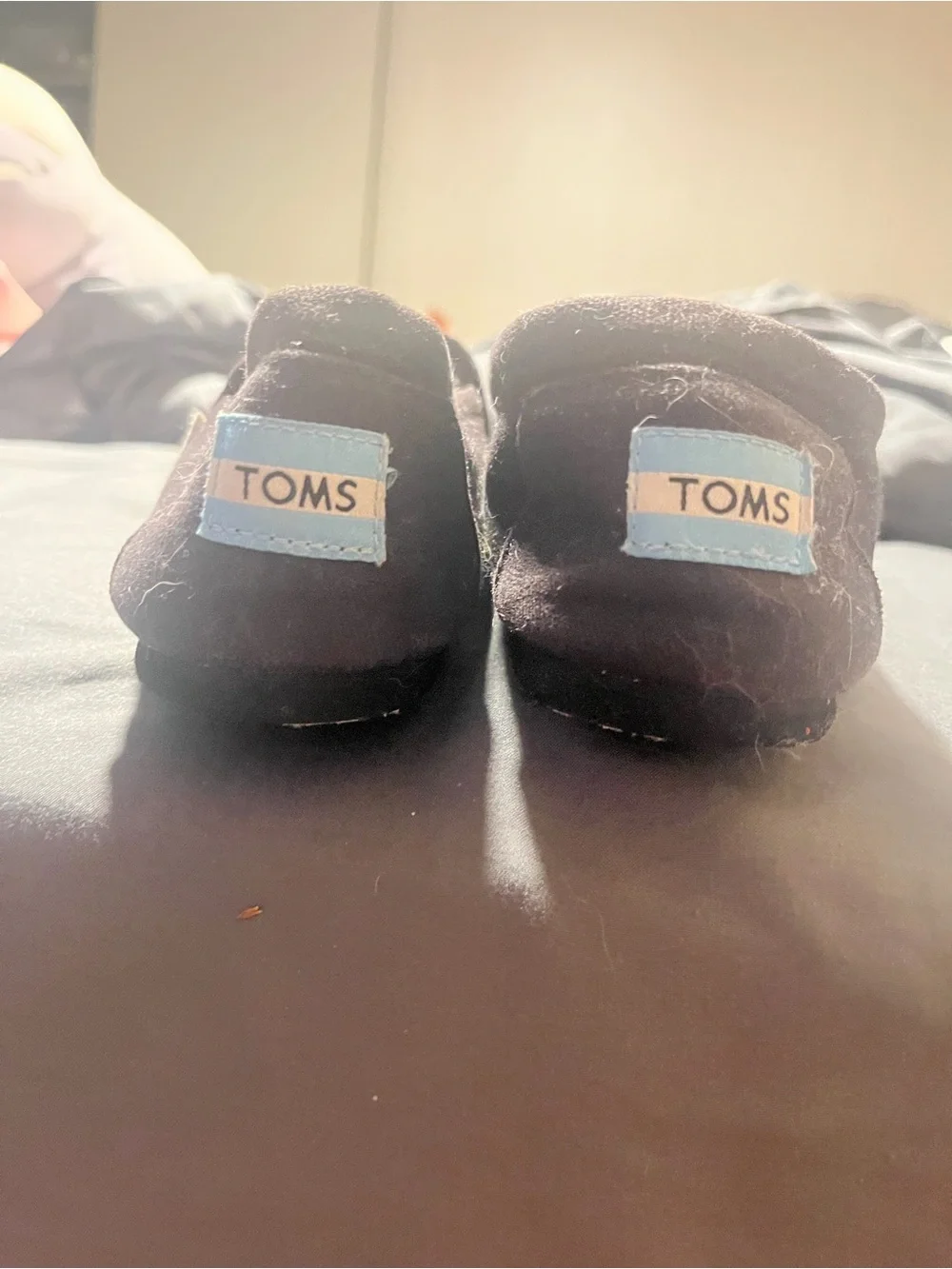 Toms  Woman Black Slip-On Canvas Loafers